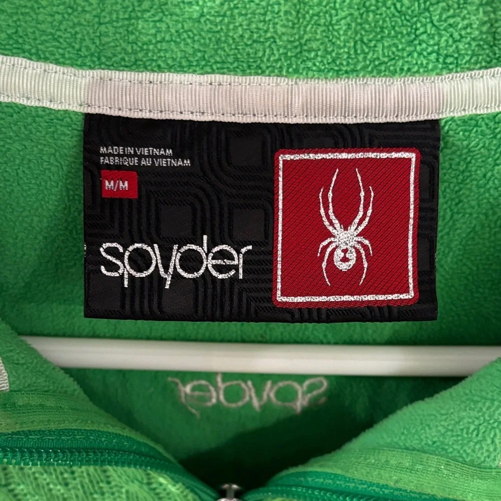 Spyder Green Cable Knit Full Zip Jacket Sweater | Size M